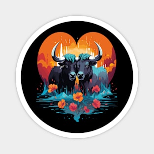 Water Buffalo Couple Valentine Magnet